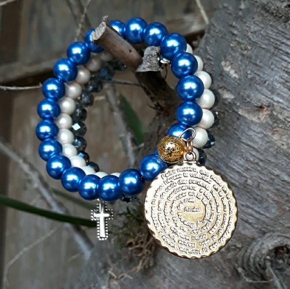 Padre Nuestro/Lord's Prayer Memory Wire Bracelet - Picture 5 of 8